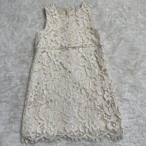Dolce Gabbana Kid's Cream Lace Sheath Knee Length Dress Size 18-24 Months